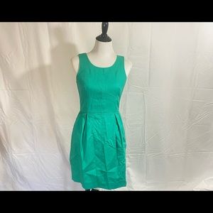 J.Crew green round neck sleeveless dress size 2